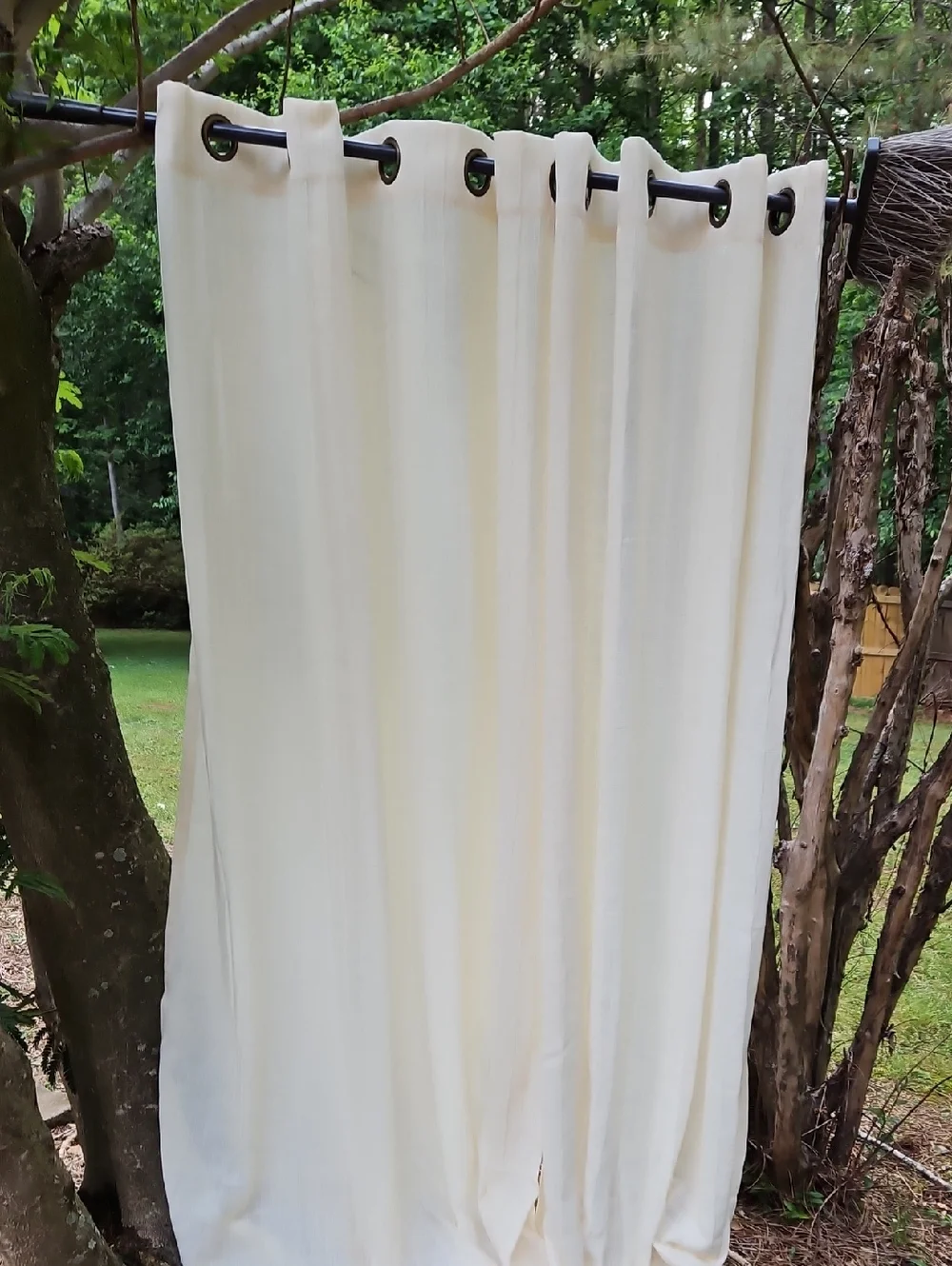 B.SMITH  WITH STYLE  2 Pieces Ivory Linen Look Textured Curtain Each Panel 50X84